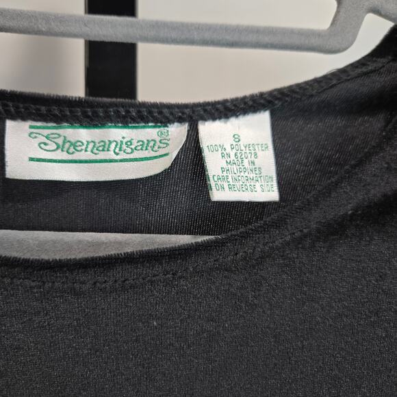 Vintage Shenanigans Black Velvet Dress Embroider Flower Fairy Grunge Whimsygoth - Picture 3 of 6